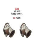 KALDE  (2'li Paket) 1/2" Dn15 İç Dişli Sarı/Krom TE (Dişi) - Chrome Tee - 1