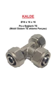 KALDE  (5'li Paket) Ø16 Pex Sabit Uçlu Te (Mobil Sistem Pex Boru Bağlantı TE Parça) - 1