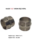 KALDE  2'Li Paket 11/2" Sarı / Krom Dişli Nipel Dn40 - Chrome Nipple - 1
