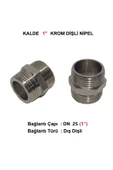 KALDE  2'Li Paket 1" Sarı / Krom Dişli Nipel Dn25 - Chrome Nipple - 1