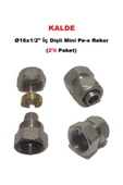 KALDE  (2'li Paket) Ø16x1/2" İç Dişli Mini Pex Rekor - Mobil Sistem Boru Bağlantı Rekoru - 1