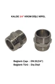 KALDE  2'Li Paket 3/4" Sarı / Krom Dişli Nipel Dn20 - Chrome Nipple - 1