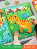 Manyetik Dinozor Bulmacası - 4-8 Yaş - Dinozor Çağı + Su Altı Dünyası + Mühendislik Araçları - 1 - 2