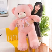 Ayıcık Peluş Yastık - Pembe - 110cm - 4