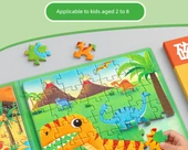 Manyetik Dinozor Bulmacası - 4-8 Yaş - Dinozor Çağı + Su Altı Dünyası + Mühendislik Araçları - 1 - 11