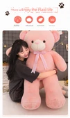 Ayıcık Peluş Yastık - Pembe - 110cm - 10