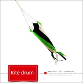 Kite Kuyruk Aksesuarı - Küçük Davul Siyah Beyaz Yeşil - 1
