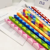 Sihirli Cetvel Rubik Yılan Bulmaca Oyuncağı - 48 Parça Mor Pudra - 2