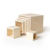 Ahşap Yığın Jenga Gökkuşağı Kutusu - Ağaç Kutusu Boyasız - 1