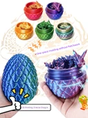 3D Baskı Ejderha Oyuncak Eğitici Hediye - Ejderha Yumurtası 11cm İpek Yeşil Ejderha Yumurtası + 30cm Maden Ejderhası thumbnail 3