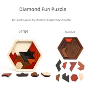 Ahşap Geometrik Bulmaca - Çift Şekil Sihirli Bulmaca - 4