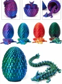 3D Baskı Ejderha Oyuncak Eğitici Hediye - Ejderha Yumurtası 11cm İpek Yeşil Ejderha Yumurtası + 30cm Maden Ejderhası thumbnail 8