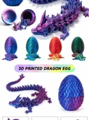 3D Baskı Ejderha Oyuncak Eğitici Hediye - Ejderha Yumurtası 11cm İpek Yeşil Ejderha Yumurtası + 30cm Maden Ejderhası thumbnail 7