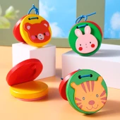 Ahşap Orff Müzik Aleti Ritm Kum Tokmağı - Küçük Ahşap 2 Parça Kırmızı Kalp - 9