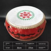 Çin Dansı Davulu - 10 İnç Kalınlaştırılmış Sığır Derisi - Davul Çıkışı - Davul Çubuğu Dahil - 1