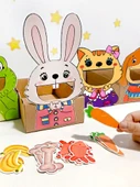 Montessori Küçük Hayvan Bulmaca Oyuncağı - Kedi - 4