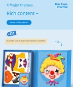 Çocuklar için Manyetik Kıyafet Bulmacası - Tam Set (4 Kutu, 32 Desen) - 10