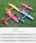 Sünger Kaydırak Uçak Modeli 48cm Tam Gövde Işıklı - Yeşil (1 Al 2 Bedava) - 7