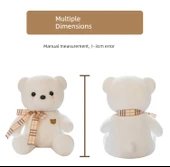 Tavşan Tüyü Ayı Peluş Bebek - Beyaz - 30cm - 12