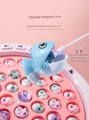 Elektrikli Manyetik Balık Avlama Oyuncak Seti - Pil Versiyonu - Hipopotam Pembe (45 Balık) - 3