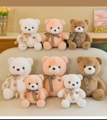 Tavşan Tüyü Ayı Peluş Bebek - Beyaz - 30cm - 11
