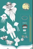DIY El Yapımı Uçurtma Yarı Mamul Malzeme Paketi - Ahtapot - 8