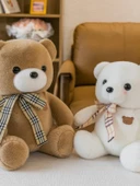 Tavşan Tüyü Ayı Peluş Bebek - Beyaz - 30cm - 3