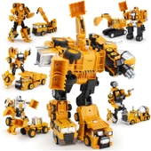 Değişim Oyuncak Alaşım Mühendislik Aracı Robot Hercules Ekskavatör Kamyon - Beş Büyük Paket-Sırt Çantası Renk Kutusu - 2