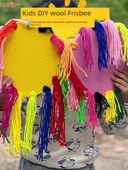 Çocuklar için Karışık Renk Yün Frisbee - Tam Set - DIY El Yapımı Malzeme Paketi - 10 Adet thumbnail 2