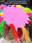 Çocuklar için Karışık Renk Yün Frisbee - Tam Set - DIY El Yapımı Malzeme Paketi - 10 Adet thumbnail 3