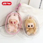 Şeffaf Bebek Çantası - 13cm Kapsül Bebek Çantası - Elma Yeşili - Kürk Topu/ Kalın Anahtarlık Dahil - 4