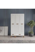 AKA HOME Cemre 3 Kapaklı MDF Çekmeceli Gardırop - 2