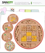 Çocuklar için Çok Fonksiyonlu Ahşap Satranç Takımı - 25'li Satranç Tahtası ve Sudoku 420 Soru Cevap - 12
