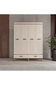 AKA HOME Cemre 4 Kapaklı MDF Çekmeceli Gardırop - 2
