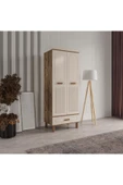 AKA HOME Cemre 2 Kapaklı Mdf Çekmeceli Gardırop - 1