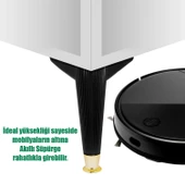 Mobilya Kanepe Koltuk Ünite Ayağı 22 Cm Siyah Konsol Tv Ünitesi Ayakları 4 Adet - 4