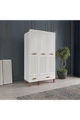 AKA HOME Cemre 3 Kapaklı MDF Çekmeceli Gardırop - 1