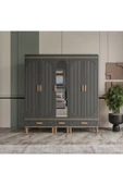 AKA HOME Arel 5 Kapaklı MDF Çekmeceli Gardırop - 2