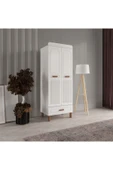 AKA HOME Cemre 2 Kapaklı Mdf Çekmeceli Gardırop - 1
