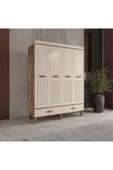 AKA HOME Cemre 4 Kapaklı MDF Çekmeceli Gardırop - 1