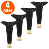 Mobilya Kanepe Koltuk Ünite Ayağı 22 Cm Siyah Konsol Tv Ünitesi Ayakları 4 Adet - 1