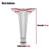 Mobilya Kanepe Koltuk Ünite Ayağı 22 Cm Kahverengi Konsol Tv Ünitesi Ayakları (4 ADET) - 3
