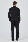 Siyah Mono Yaka Astarlı Çift Yırtmaç Esnek 6 Drop Comfort Fit Classic Takım Elbise 1001250163 thumbnail 5