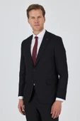 Siyah Kırlangıç Yaka Astarlı Çift Yırtmaç Esnek 6 Drop Slim Fit Classic Takım Elbise 1001250162 thumbnail 1