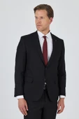 Siyah Kırlangıç Yaka Astarlı Çift Yırtmaç Esnek 6 Drop Slim Fit Classic Takım Elbise 1001250162 thumbnail 3