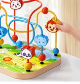Montessori Boncuk Dizme Oyuncağı - 3 Sıra Zeka Hayvanları, Dört Sütun Seti, Piyano - 10