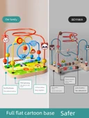 Montessori Boncuk Dizme Oyuncağı - 3 Sıra Zeka Hayvanları, Dört Sütun Seti, Piyano - 6