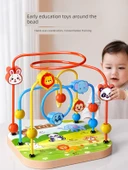 Montessori Boncuk Dizme Oyuncağı - 3 Sıra Zeka Hayvanları, Dört Sütun Seti, Piyano - 2