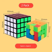 2 Paket Tek Renk Üçüncü Sıra ve Klasik Dördüncü Sıra Rubik Küpü - 1