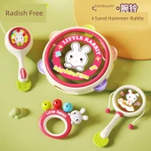 Havuç Tavşanı Müzik Oyuncak Seti - Çıngırak Tamburin Kum Çekiç Seti (Model 1) thumbnail 1